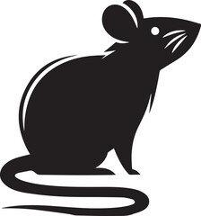 rat black silhouette icon. vector