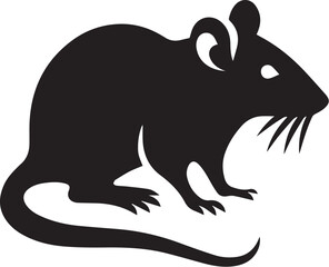rat black silhouette icon. vector