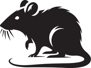 rat black silhouette icon. vector