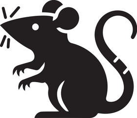 rat black silhouette icon. vector