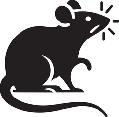 rat black silhouette icon. vector