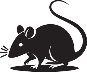 rat black silhouette icon. vector