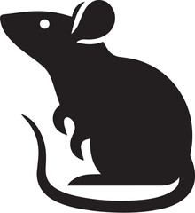 rat black silhouette icon. vector