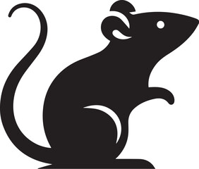 rat black silhouette icon. vector