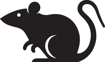 rat black silhouette icon. vector