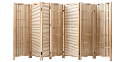 Six panel folding screen made of wood used as a room divider