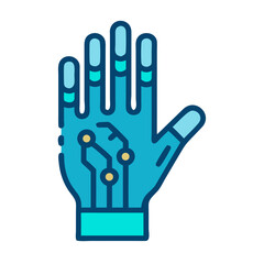 Digital Hand: Futuristic Cybernetic Interface with Circuitry