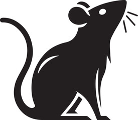 rat black set vector