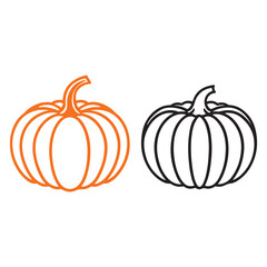 Pumpkin icon. Autumn vegetable symbol.