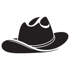 Cowboy Hat Vector Silhouette - Western Style Headwear. Cowboy, Hat, Vector, Silhouette, Western, Style, Headwear