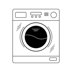 Vector illustration of a washing machine in a minimalistic style