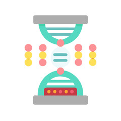 DNA Structure, Genetics, Medical Illustration Vector on Black