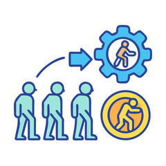 Process improvement icon showing workflow and efficiency gains