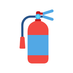 Red and blue fire extinguisher illustration on black