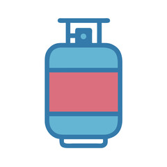 Blue and Pink Propane Gas Tank on Black