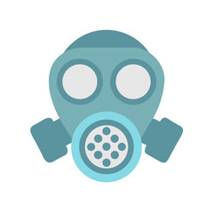 Flat vector graphic of a blue gas mask