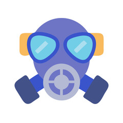 Gas mask icon, safety equipment against pollutants and viruses