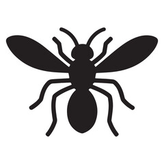 A vector style icon of a Wasp silhouette on a white background