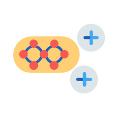 Fototapeta premium Bacterial cell with virus infection, flat vector art