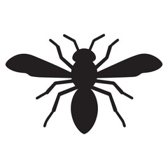 A vector style icon of a Wasp silhouette on a white background