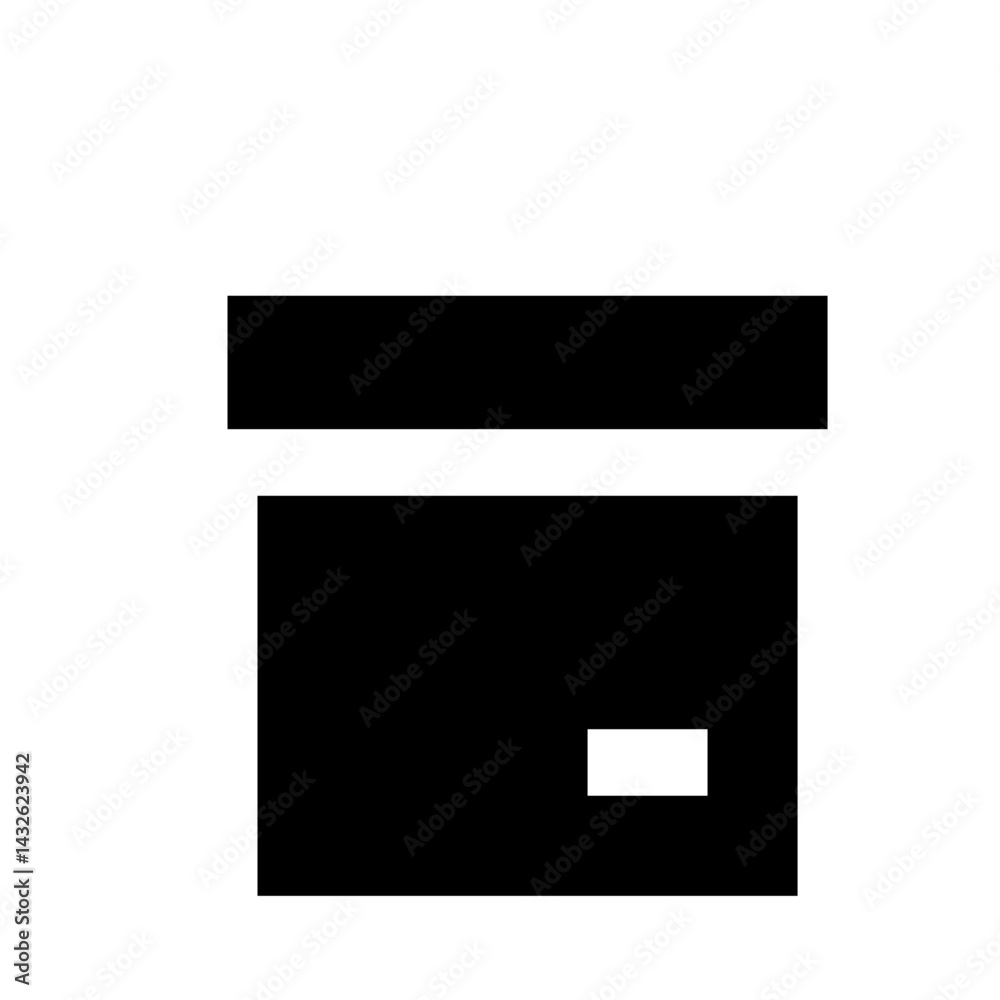 Poster abstract black and white composition featuring a rectangular shape and horizontal bars design elemen