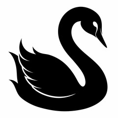 Clean and Simple Swan Silhouette Vector
