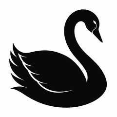 Clean and Simple Swan Silhouette Vector