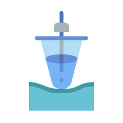 Water filter illustration for clean water concept icon