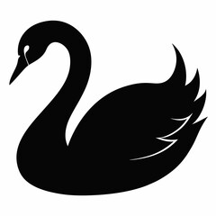 Clean and Simple Swan Silhouette Vector
