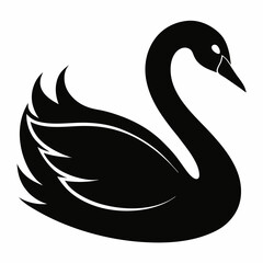 Obraz premium Clean and Simple Swan Silhouette Vector