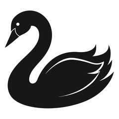 Clean and Simple Swan Silhouette Vector