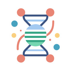 Colorful DNA Structure with Abstract Scientific Illustration on Black