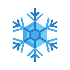 Blue Snowflake on Black Background Graphic Winter Holiday