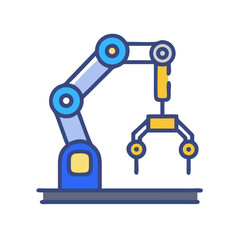 Stylized robotic arm, factory automation and industry concept