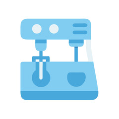 Blue standing mixer vector icon on black background
