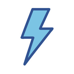 Lightning bolt icon, light blue and dark blue