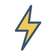 Yellow lightning bolt icon on black background design