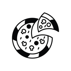 Obraz premium Pizza icon vector stock illustration