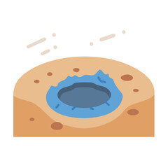 Geothermal Hot Spring Flat Vector Icon Illustration Design