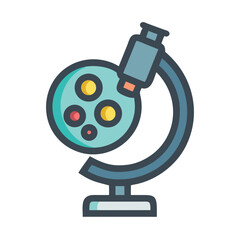 Microscope Icon: Science, Research, Analysis, Biology, Examination