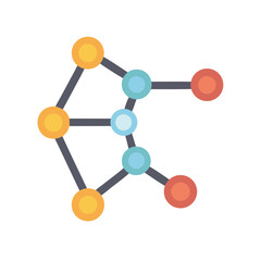 Colorful Network Graph Illustration on a Black Background