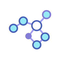 Abstract Node Network Connection on Black Background Illustration
