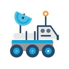 Cartoon Space Rover Vehicle Icon Illustration Design