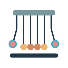 Colorful Newtons Cradle Kinetic Energy Physics Experiment Illustration