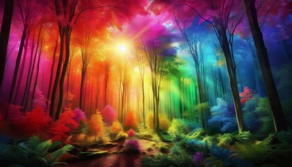 Obraz premium Rainbow Forest