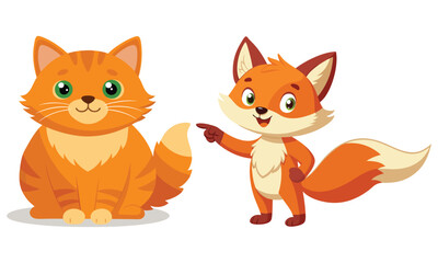 Cute British Orange Cat Sitting Isolated