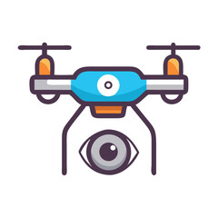 Surveillance Drone Icon with Camera and Eye Symbol