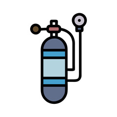 Oxygen Tank Icon, Gas Cylinder Vector, Safety Equipment