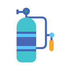 Simple illustration of an aqua scuba tank on black