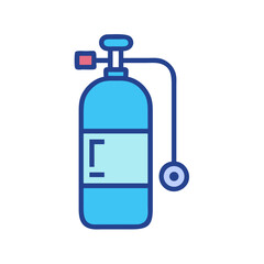 Fototapeta premium Blue Scuba Tank Isolated on Black Background Illustration